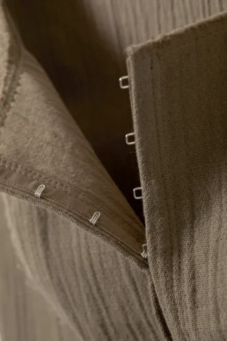 Twill-Korsett-Oberteil mit quadratischem Ausschnitt – Dark Mole