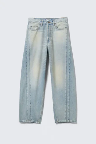 Unisex-Jeans mit Einsätzen, lockerer Passform und Baggy-Schnitt – Port Blue – Hellblau