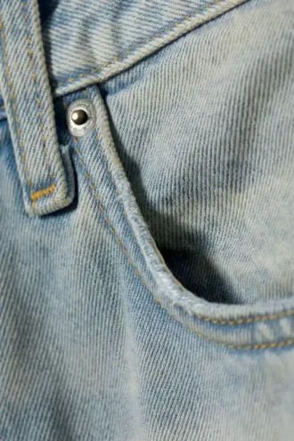 Unisex-Jeans mit Einsätzen, lockerer Passform und Baggy-Schnitt – Port Blue – Hellblau