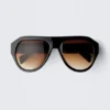 Unisex-Sonnenbrille im Pilotenstil – Schwarz – Braune Gläser Unisex-Sonnenbrille im Pilotenstil – Schwarz – Braune Gläser