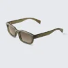 Unisex-Sonnenbrille mit markantem rechteckigem Rahmen – Dunkelgrün