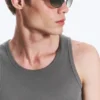 Unisex-Sonnenbrille mit ovalem Metallrahmen – Dunkelgrün Unisex-Sonnenbrille mit ovalem Metallrahmen – Dunkelgrün