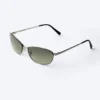 Unisex-Sonnenbrille mit ovalem Metallrahmen – Dunkelgrün Unisex-Sonnenbrille mit ovalem Metallrahmen – Dunkelgrün