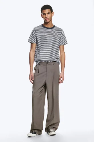 Uno Loose Anzughose – Dunkelbeige Melange Uno Loose Anzughose – Dunkelbeige Melange