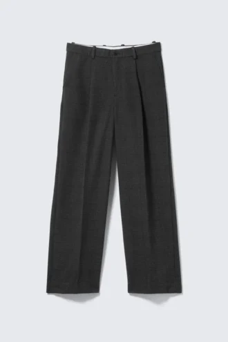 Uno Loose Heavyweight Hose – Kariert Schwarz