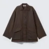 Utility-Jacke aus gewachster Baumwolle – Dunkelbraun Utility-Jacke aus gewachster Baumwolle – Dunkelbraun