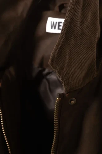 Utility-Jacke aus gewachster Baumwolle – Dunkelbraun