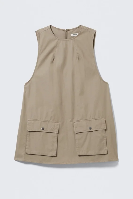 Utility-Minikleid aus Baumwoll-Canvas – Beige Utility-Minikleid aus Baumwoll-Canvas – Beige