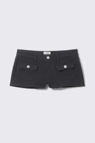 Utility Pocket Mini-Shorts – Schwarz