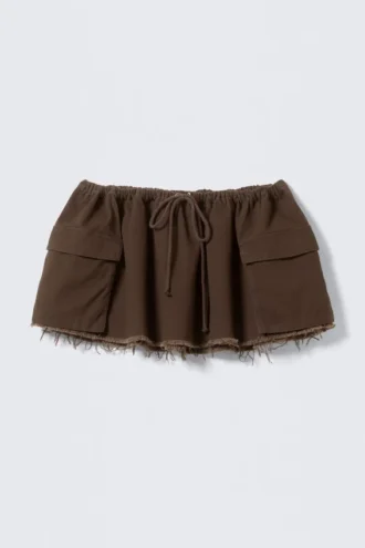 Utility-Twill-Minirock – Dunkelbraun