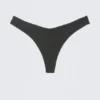 V-förmiger gerippter Bikini-String – Dunkelgrau V-förmiger gerippter Bikini-String – Dunkelgrau