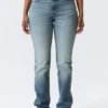Vega Curve Slim-Fit-Jeans mit hoher Taille – Blue Horses – Mittelblau