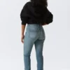 Vega Curve Slim-Fit-Jeans mit hoher Taille – Blue Horses – Mittelblau