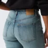 Vega Curve Slim-Fit-Jeans mit hoher Taille – Blue Horses – Mittelblau