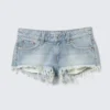 Venus Frayed Low Rise Denim Hotpants – Lip Blue – Hellblau Venus Frayed Low Rise Denim Hotpants – Lip Blue – Hellblau