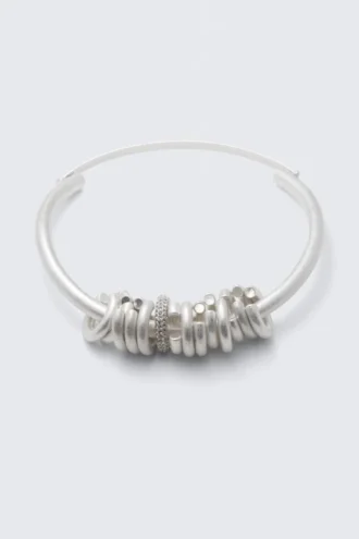 Versilberte Mehrring-Halskette – Silber