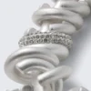 Versilberte Mehrring-Halskette – Silber Versilberte Mehrring-Halskette – Silber
