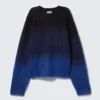 Verwaschener Pullover aus Mohairmischung – Schwarz/Blau verwaschen Verwaschener Pullover aus Mohairmischung – Schwarz/Blau verwaschen