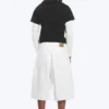 Void Mid Rise Loose Long Denim Shorts – Dirty White – Weiß Void Mid Rise Loose Long Denim Shorts – Dirty White – Weiß