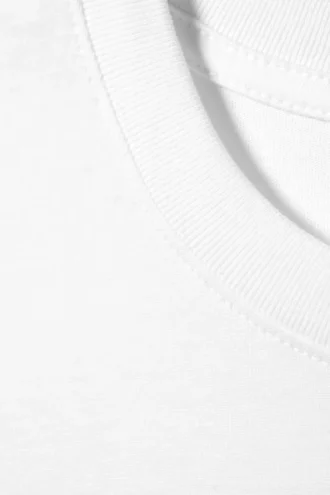 Vorgewaschenes Baumwoll-T-Shirt mit kurzen Ärmeln – Weiß