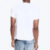 Vorgewaschenes Baumwoll-T-Shirt mit kurzen Ärmeln – Weiß Vorgewaschenes Baumwoll-T-Shirt mit kurzen Ärmeln – Weiß
