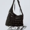 Washed Denim Multi Zip Tasche – Schwarz Washed Denim Multi Zip Tasche – Schwarz