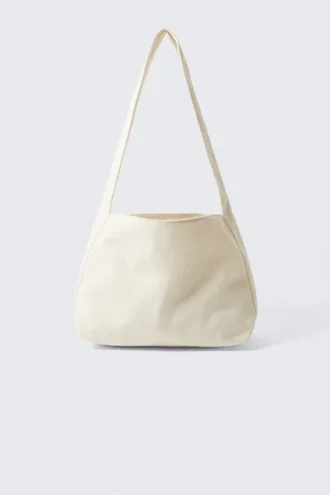 Weiche Canvas-Umhängetasche – Hellbeige