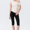 Weiche Capri-Leggings mit mittlerer Leibhöhe – Schwarz Weiche Capri-Leggings mit mittlerer Leibhöhe – Schwarz