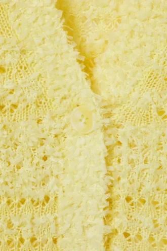 Weiche, einreihige Strickjacke – Hellgelb