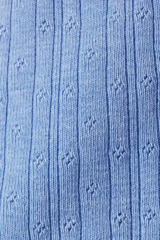 Weiche Pointelle-Pyjama-Shorts – Staubblau