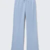 Weiche Pyjama-Hose aus Frottee – Staubblau Weiche Pyjama-Hose aus Frottee – Staubblau