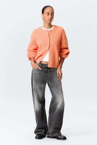 Weiche Strickjacke – Hellorange