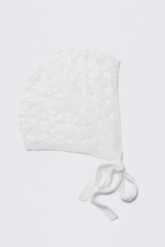 Weiche Strickmütze – Weiß