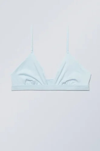 Weiche Triangel-Bralette – Babyblau