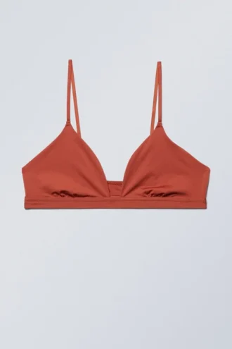 Weiche Triangel-Bralette – Rostrot