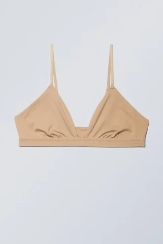 Weicher Triangel-Bralette – Beige