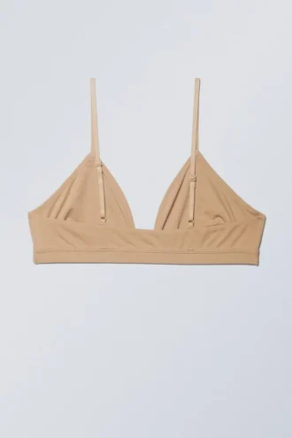 Weicher Triangel-Bralette – Beige