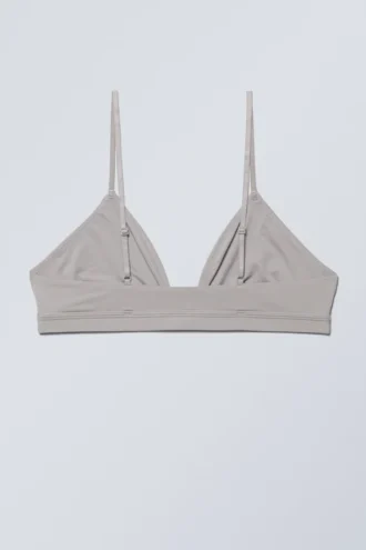 Weicher Triangel-Bralette – Hellgrau