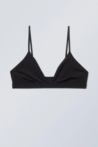 Weicher Triangel-Bralette – Schwarz