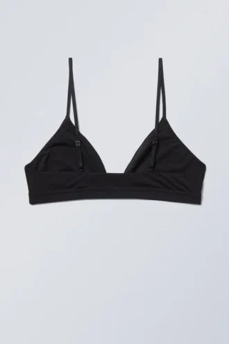 Weicher Triangel-Bralette – Schwarz