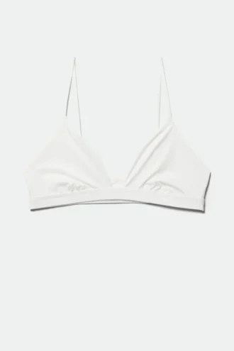 Weicher Triangel-Bralette – Weiß