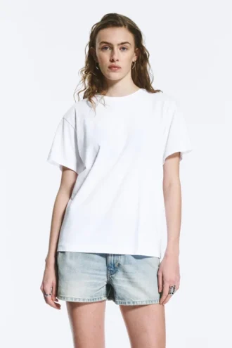 Weiches Baumwoll-T-Shirt in Regular-Fit – Weiß