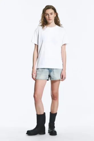 Weiches Baumwoll-T-Shirt in Regular-Fit – Weiß