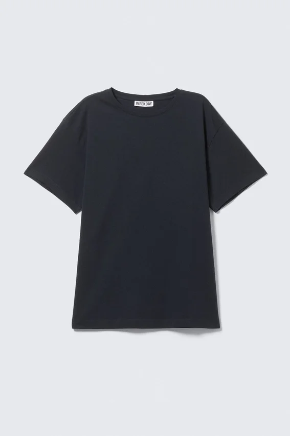 Weiches Baumwoll-T-Shirt in Regular-Passform – Dunkelblau Weiches Baumwoll-T-Shirt in Regular-Passform – Dunkelblau