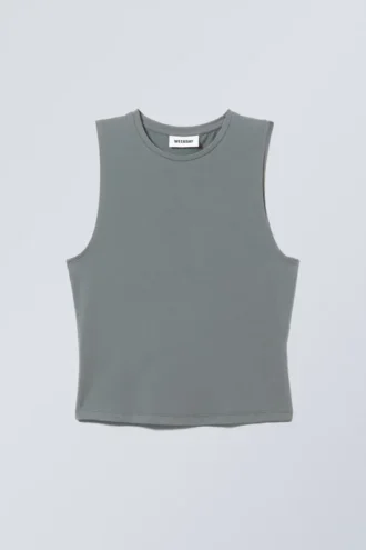 Weiches, gebürstetes Tanktop – Dunkel-Türkis