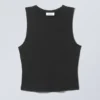Weiches, gebürstetes Tanktop – Schwarz Weiches, gebürstetes Tanktop – Schwarz