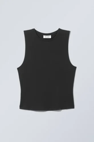 Weiches, gebürstetes Tanktop – Schwarz