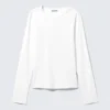 Weiches Langarmshirt aus Baumwolljersey – Weiß Weiches Langarmshirt aus Baumwolljersey – Weiß
