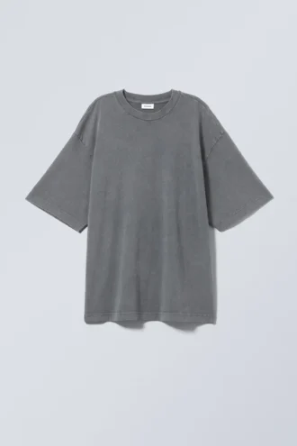 Weiches Oversize-T-Shirt – gewaschenes Staubblau