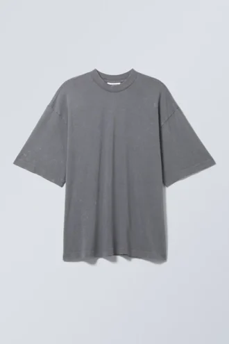 Weiches Oversize-T-Shirt – gewaschenes Staubblau